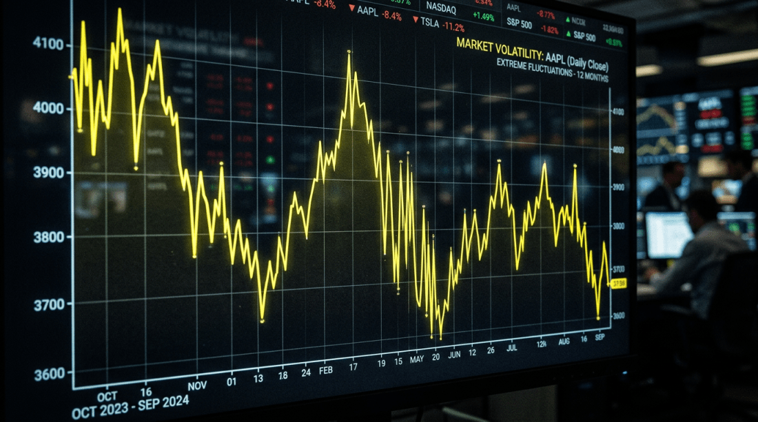 Line graph of AAPL daily market volatility from October 2023 to September 2024